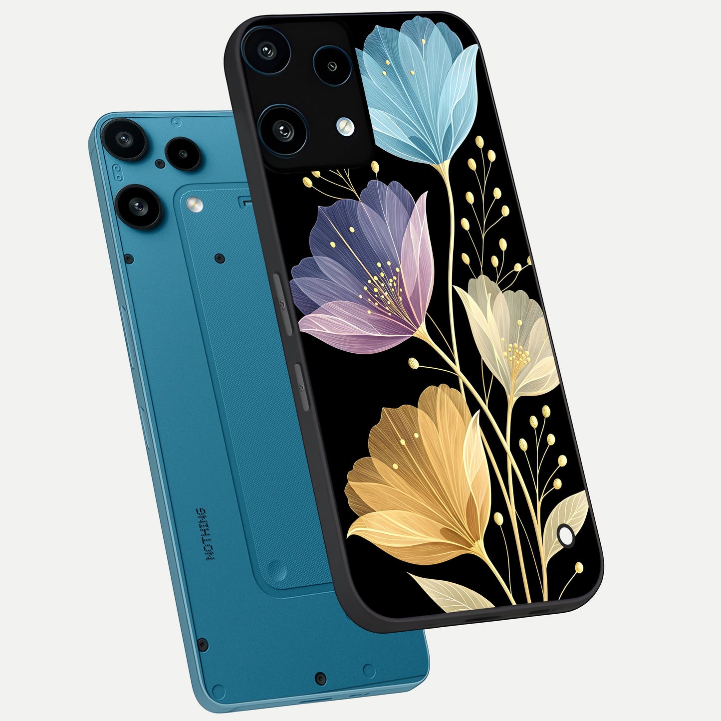  Flower Bloom Glow phone case For Nothing Phone 3A Lite showing premium glass back cover with detailed artwork