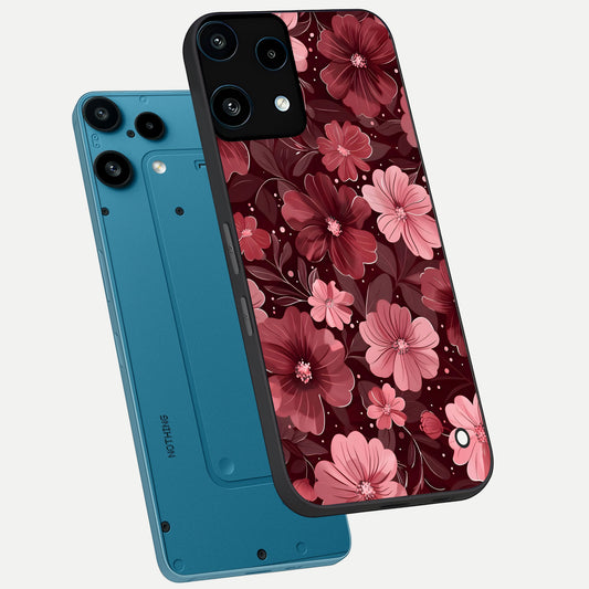  Flower Blush Bloom phone case For Nothing Phone 3A Lite showing premium glass back cover with detailed artwork