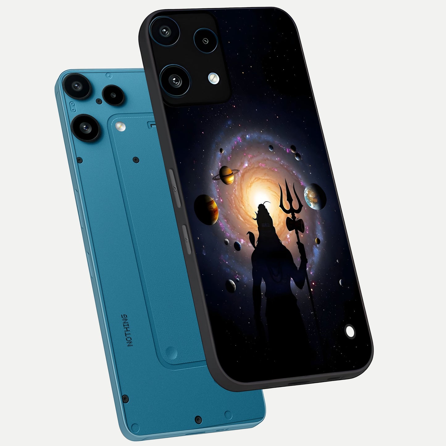  Galactic Shiva Vision phone case For Nothing Phone 3A Lite showing premium glass back cover with detailed artwork