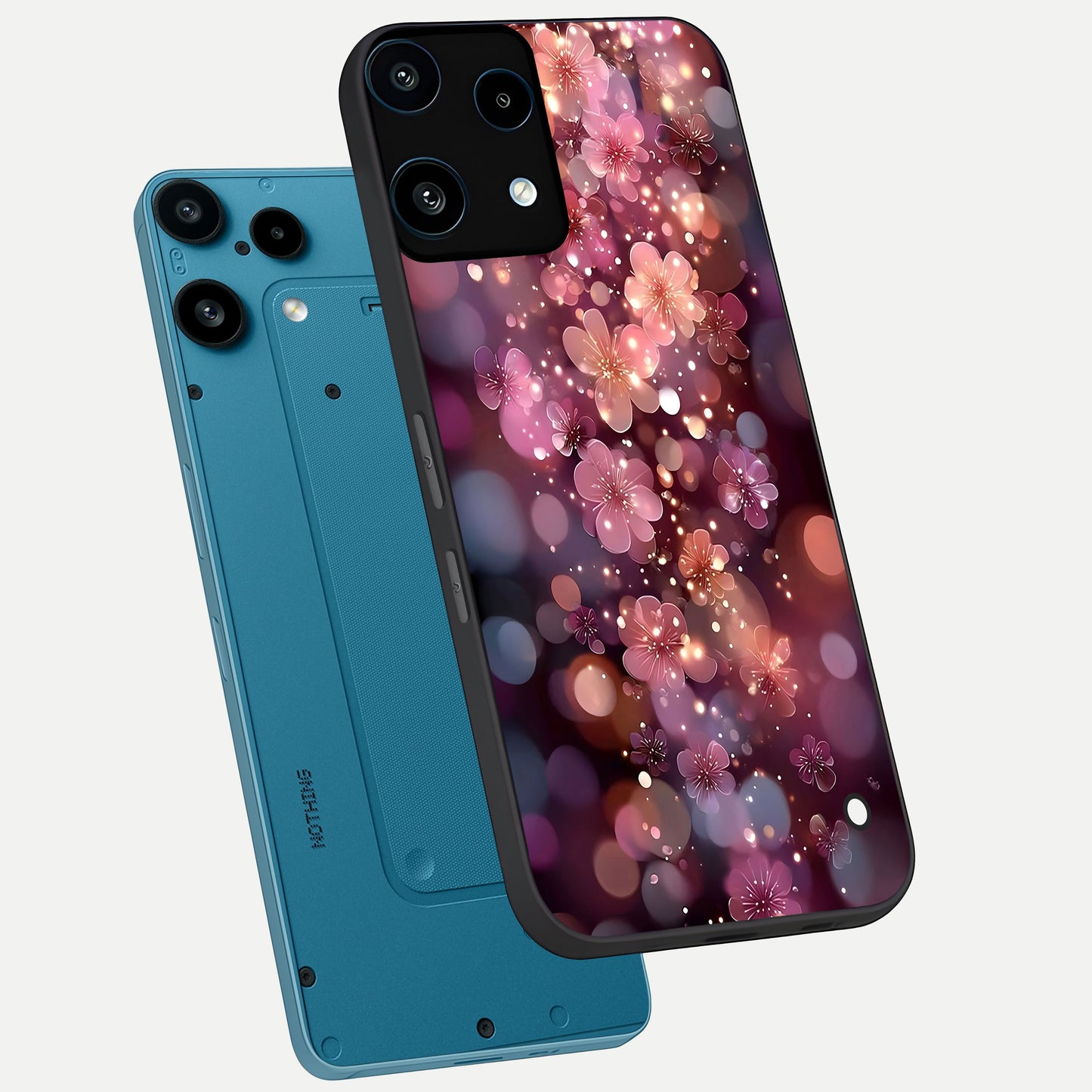  Glowing Petal Bliss phone case For Nothing Phone 3A Lite showing premium glass back cover with detailed artwork