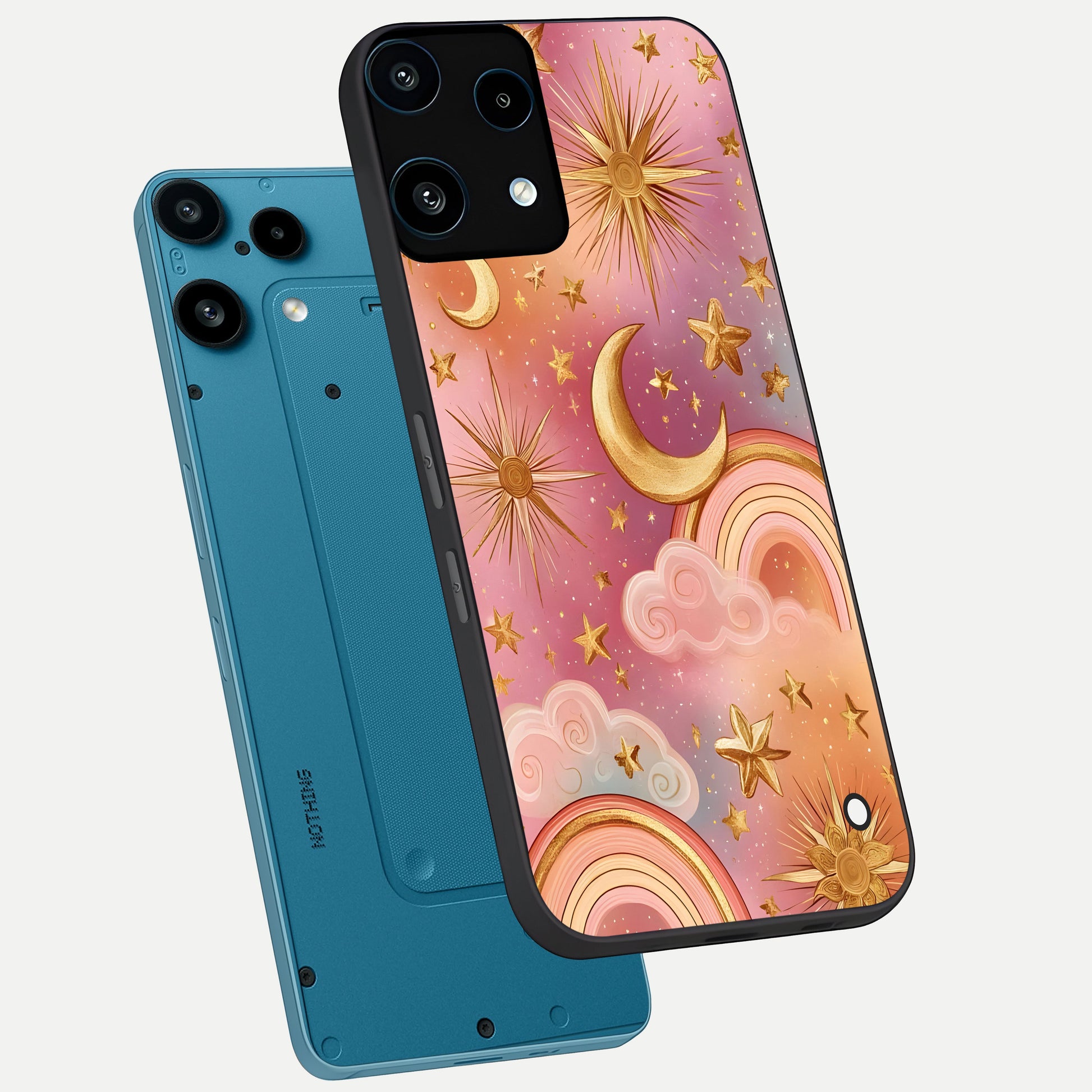  Golden Celestial Dreams phone case For Nothing Phone 3A Lite showing premium glass back cover with detailed artwork