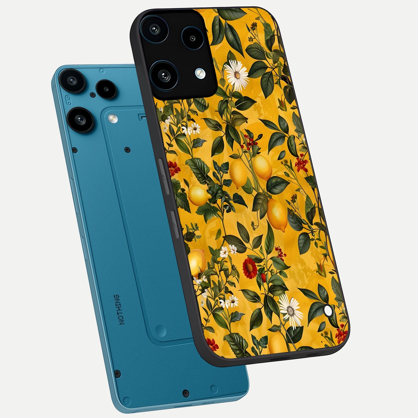  Golden Lemon Field phone case For Nothing Phone 3A Lite showing premium glass back cover with detailed artwork