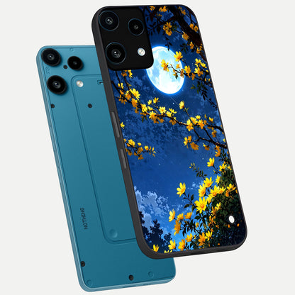  Golden Night Glow phone case For Nothing Phone 3A Lite showing premium glass back cover with detailed artwork