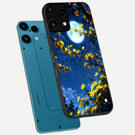  Golden Night Glow phone case For Nothing Phone 3A Lite showing premium glass back cover with detailed artwork
