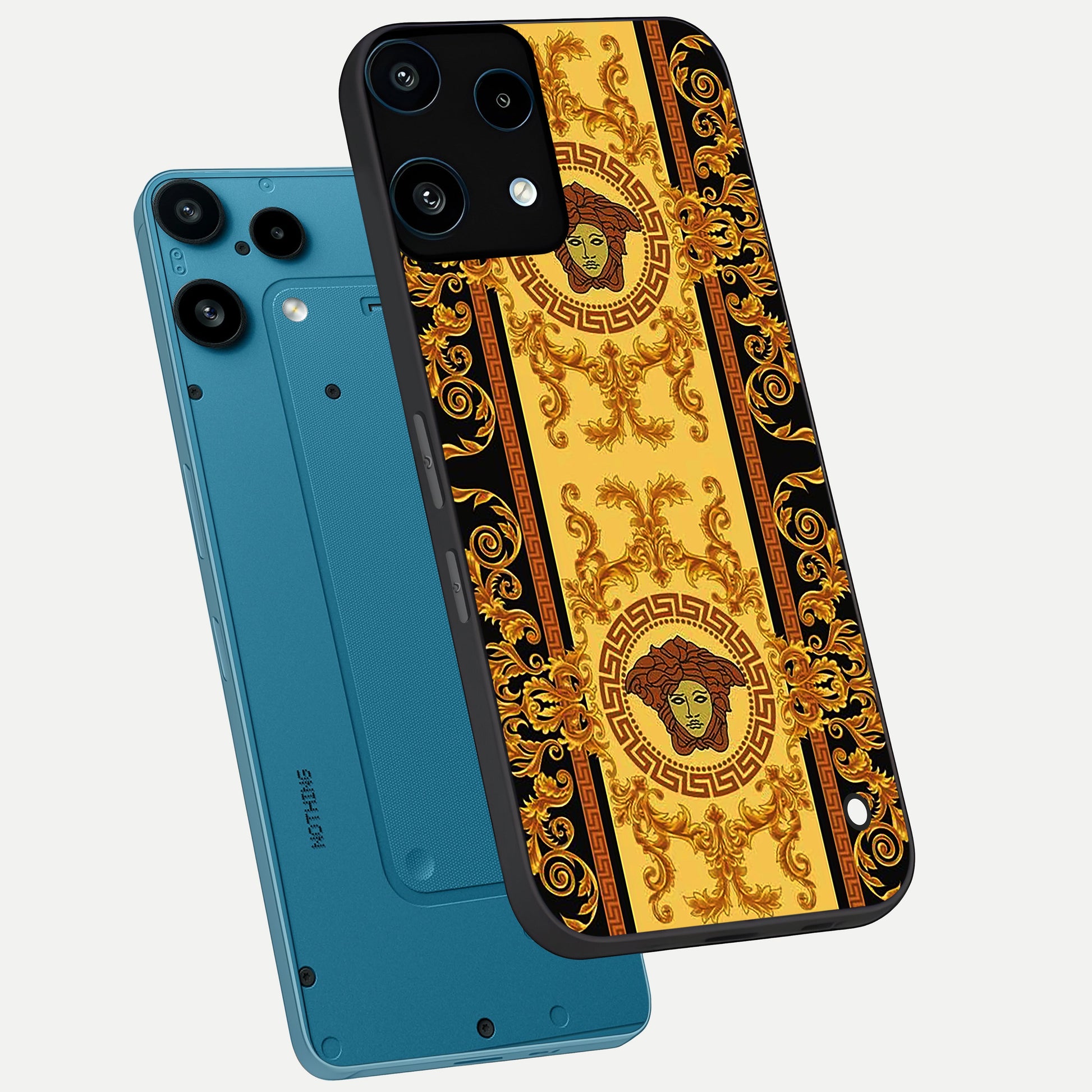  Golden Royal Heritage phone case For Nothing Phone 3A Lite showing premium glass back cover with detailed artwork