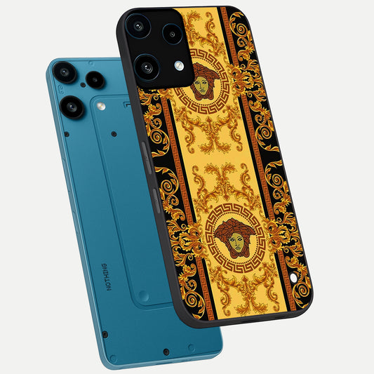  Golden Royal Heritage phone case For Nothing Phone 3A Lite showing premium glass back cover with detailed artwork