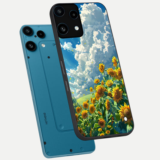  Golden Sun Glory phone case For Nothing Phone 3A Lite showing premium glass back cover with detailed artwork