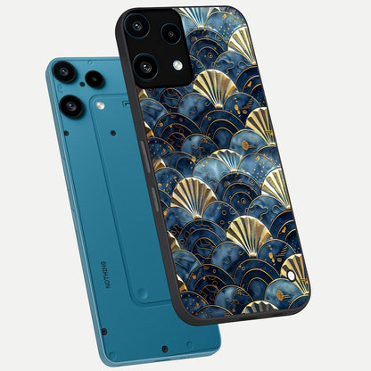  Golden Wave Luxe phone case For Nothing Phone 3A Lite showing premium glass back cover with detailed artwork