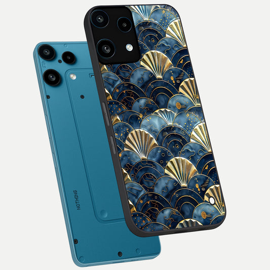  Golden Wave Luxe phone case For Nothing Phone 3A Lite showing premium glass back cover with detailed artwork