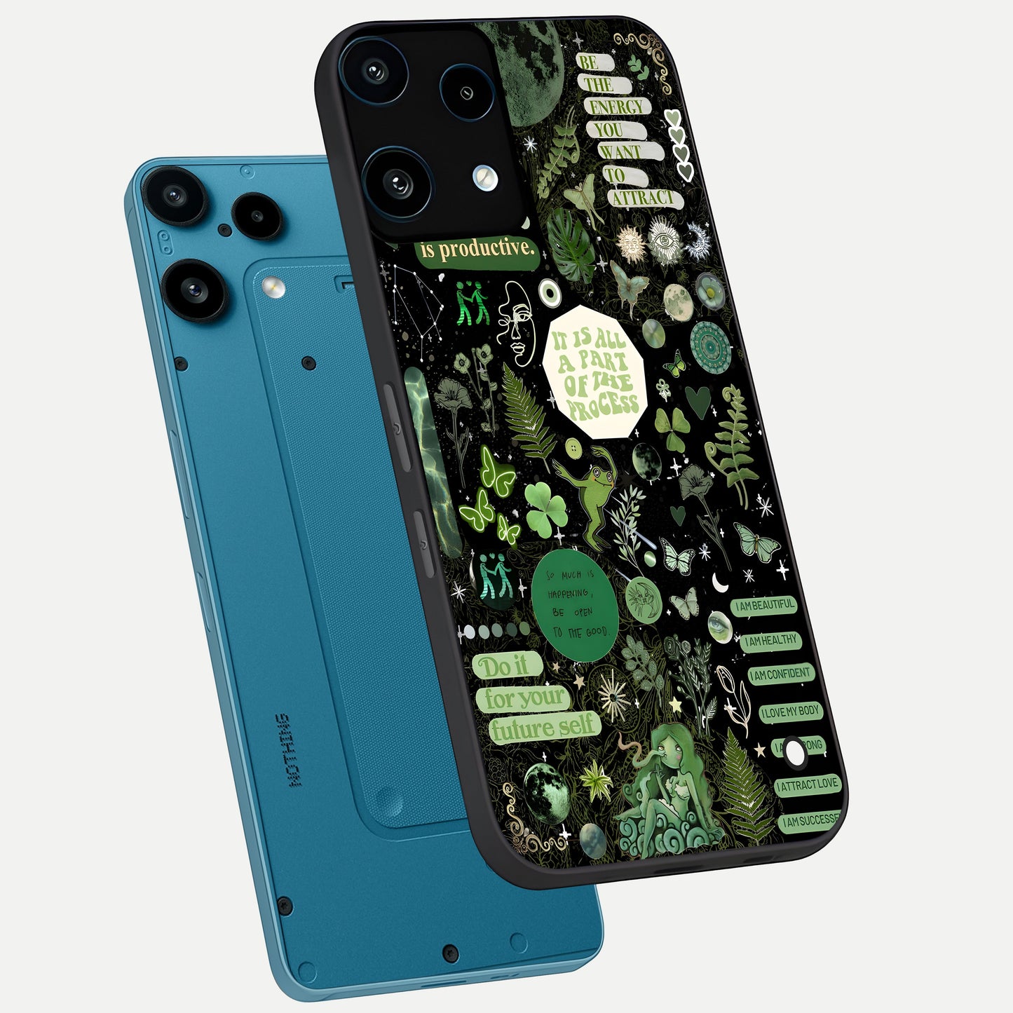  Green Mandala Pattern phone case For Nothing Phone 3A Lite showing premium glass back cover with detailed artwork