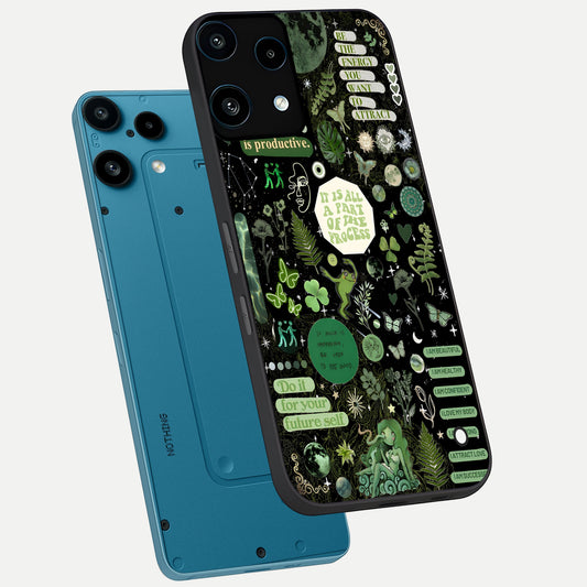  Green Mandala Pattern phone case For Nothing Phone 3A Lite showing premium glass back cover with detailed artwork