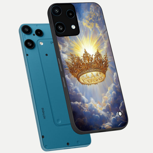  Heavenly Crown Light phone case For Nothing Phone 3A Lite showing premium glass back cover with detailed artwork