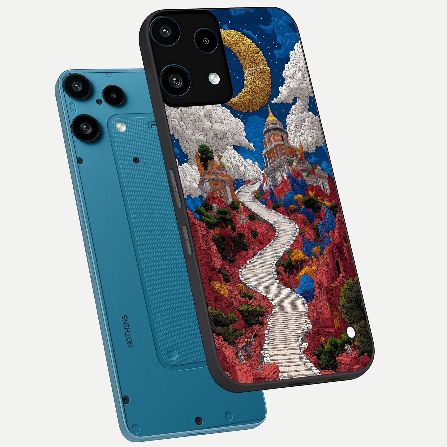  Heavenly Moon Path phone case For Nothing Phone 3A Lite showing premium glass back cover with detailed artwork