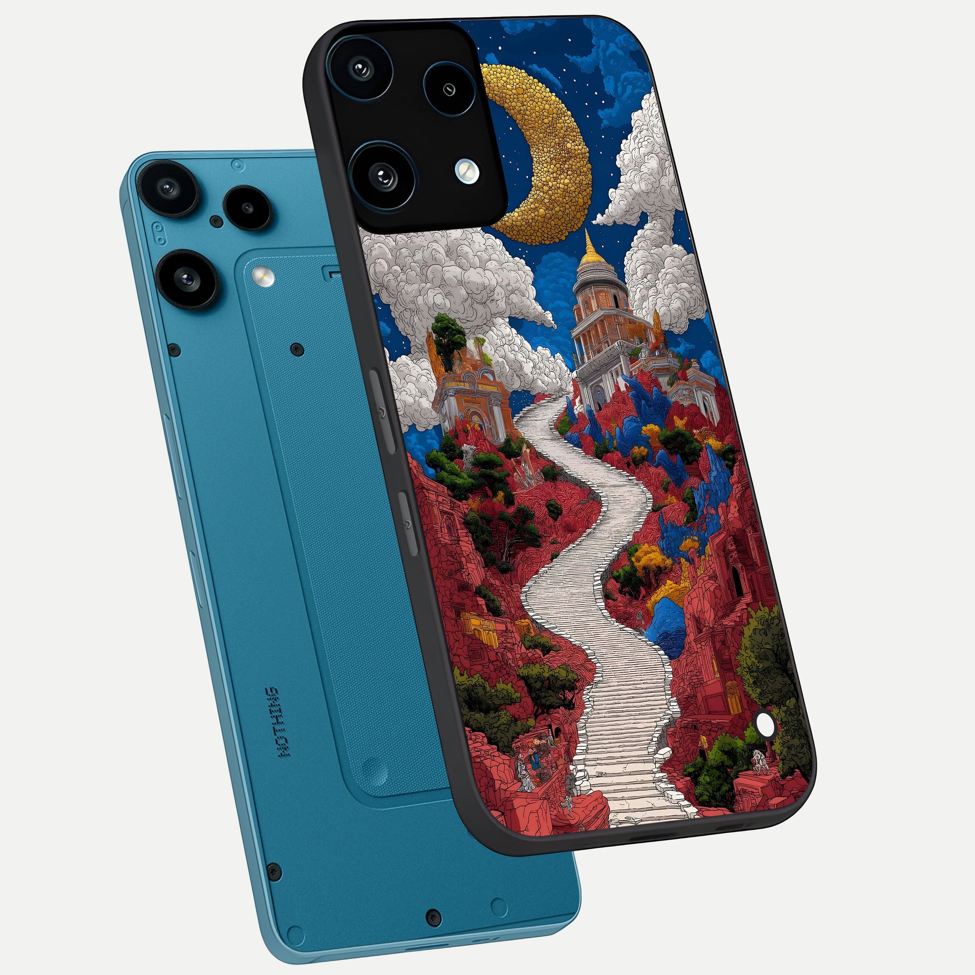  Heavenly Moon Path phone case For Nothing Phone 3A Lite showing premium glass back cover with detailed artwork