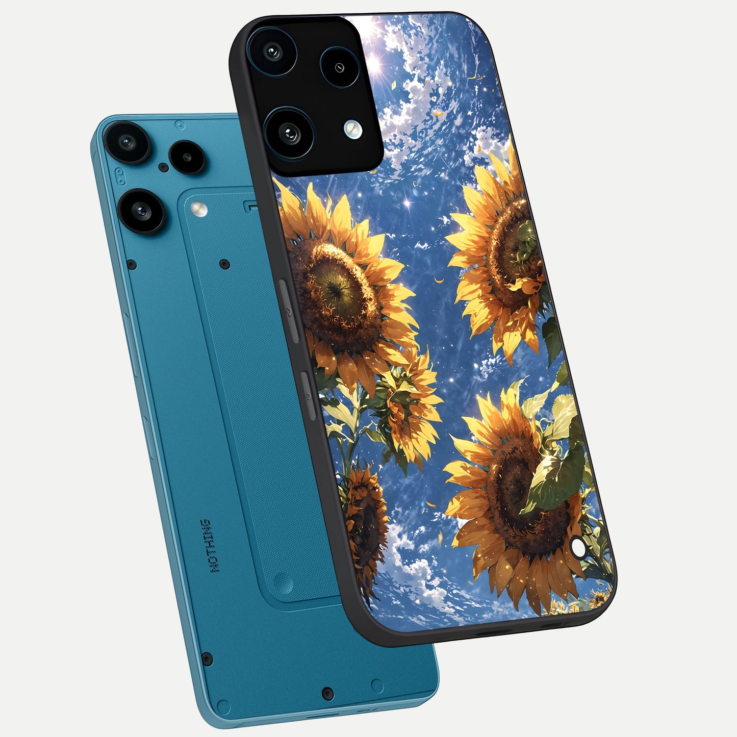 Heavenly Sunflower Rise phone case For Nothing Phone 3A Lite showing premium glass back cover with detailed artwork