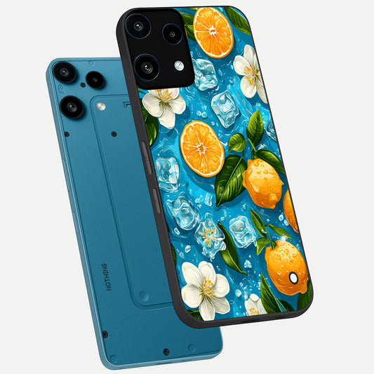  Ice Cube With Orange phone case For Nothing Phone 3A Lite showing premium glass back cover with detailed artwork