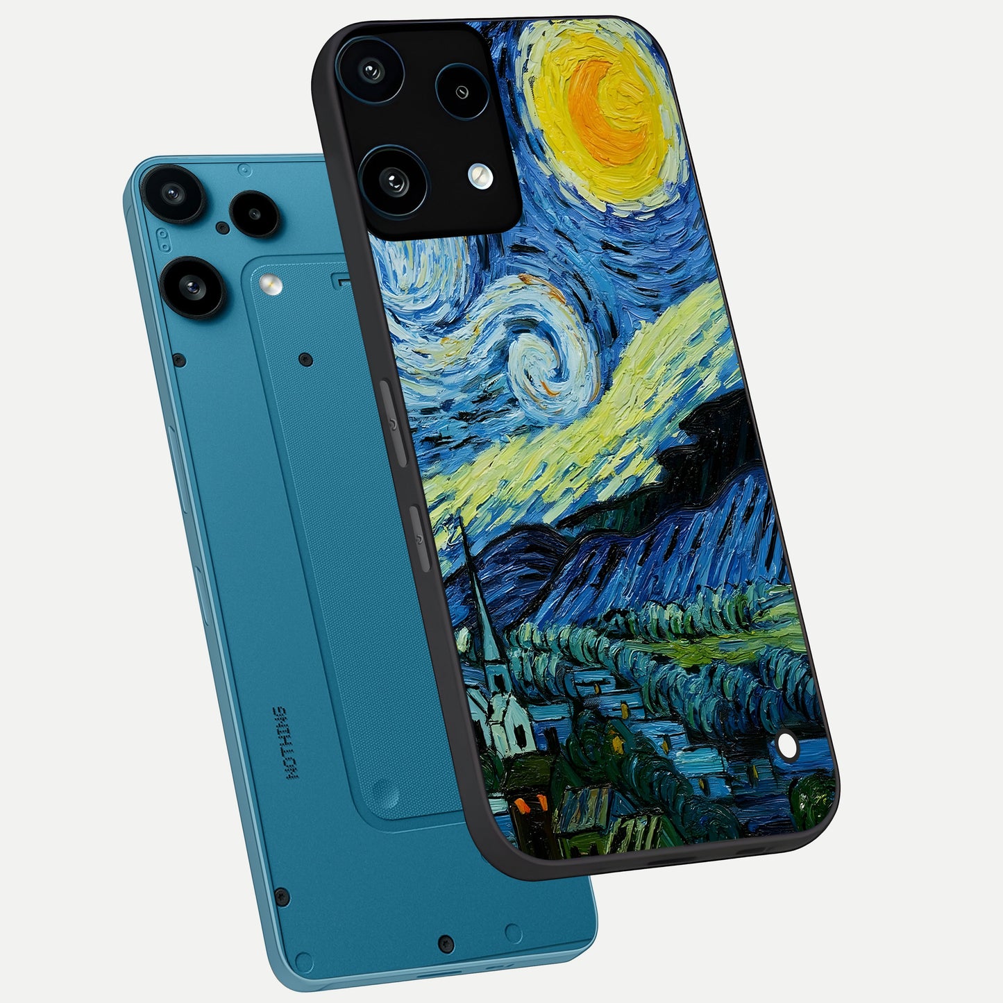  Inspired Van Gogh Art phone case For Nothing Phone 3A Lite showing premium glass back cover with detailed artwork