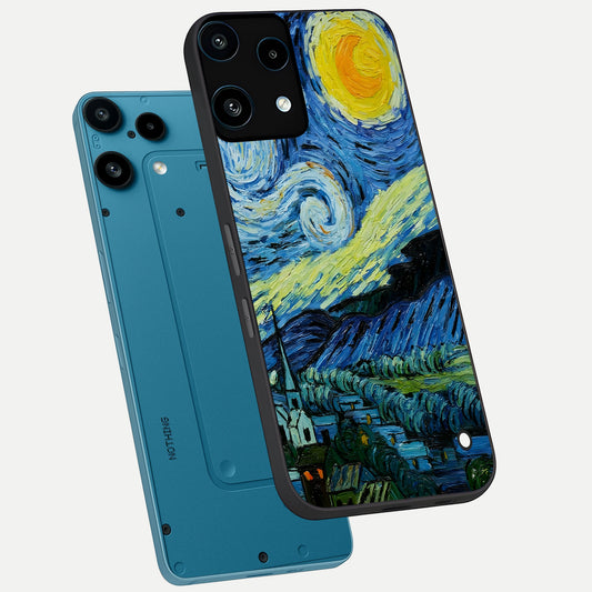  Inspired Van Gogh Art phone case For Nothing Phone 3A Lite showing premium glass back cover with detailed artwork