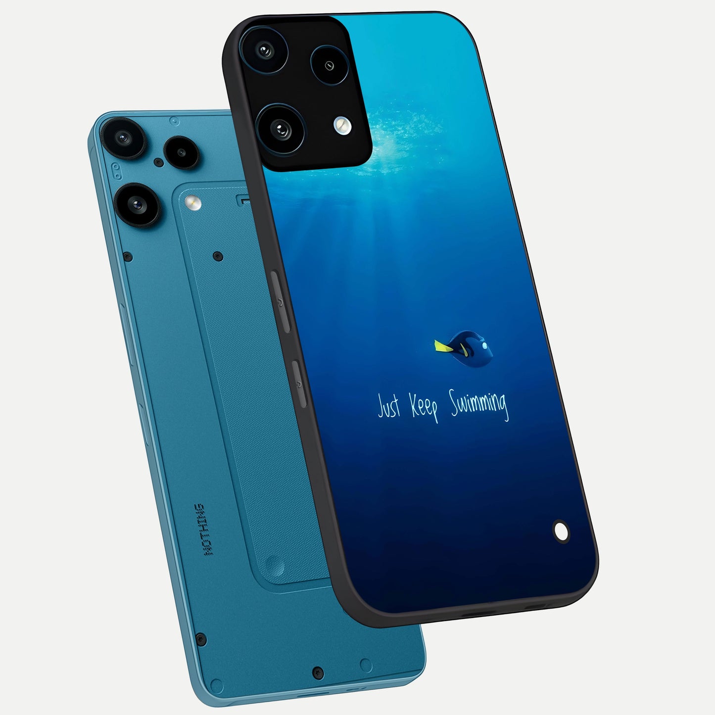  Just Keep Swimming phone case For Nothing Phone 3A Lite showing premium glass back cover with detailed artwork