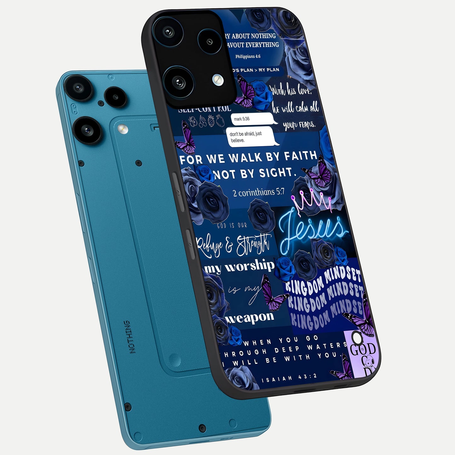  Kingdom Faith Glow phone case For Nothing Phone 3A Lite showing premium glass back cover with detailed artwork