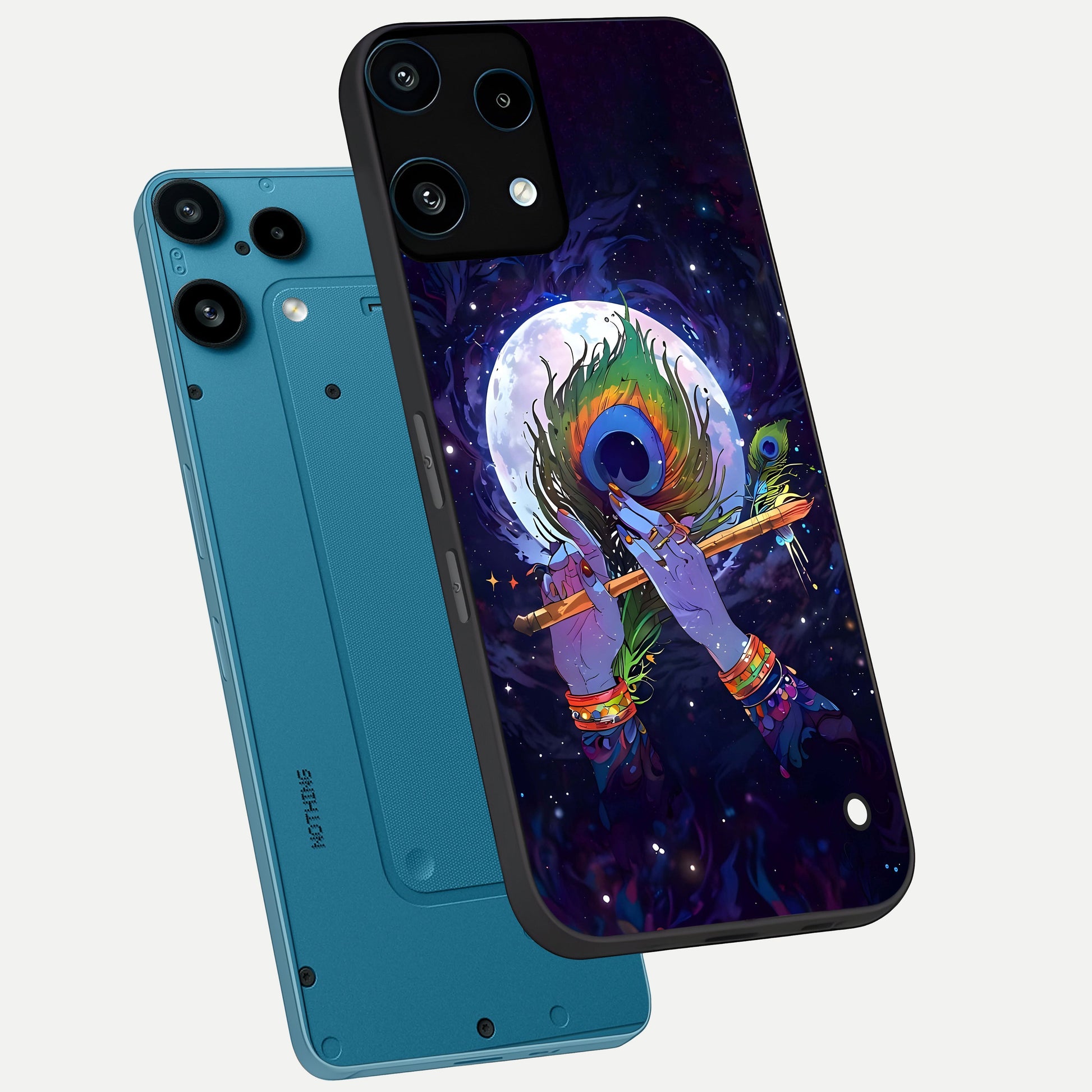  Krishna Hands Art phone case For Nothing Phone 3A Lite showing premium glass back cover with detailed artwork