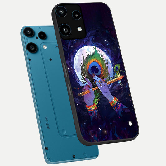  Krishna Hands Art phone case For Nothing Phone 3A Lite showing premium glass back cover with detailed artwork