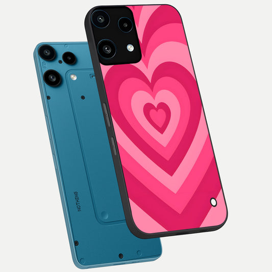  Layered Love Hearts phone case For Nothing Phone 3A Lite showing premium glass back cover with detailed artwork