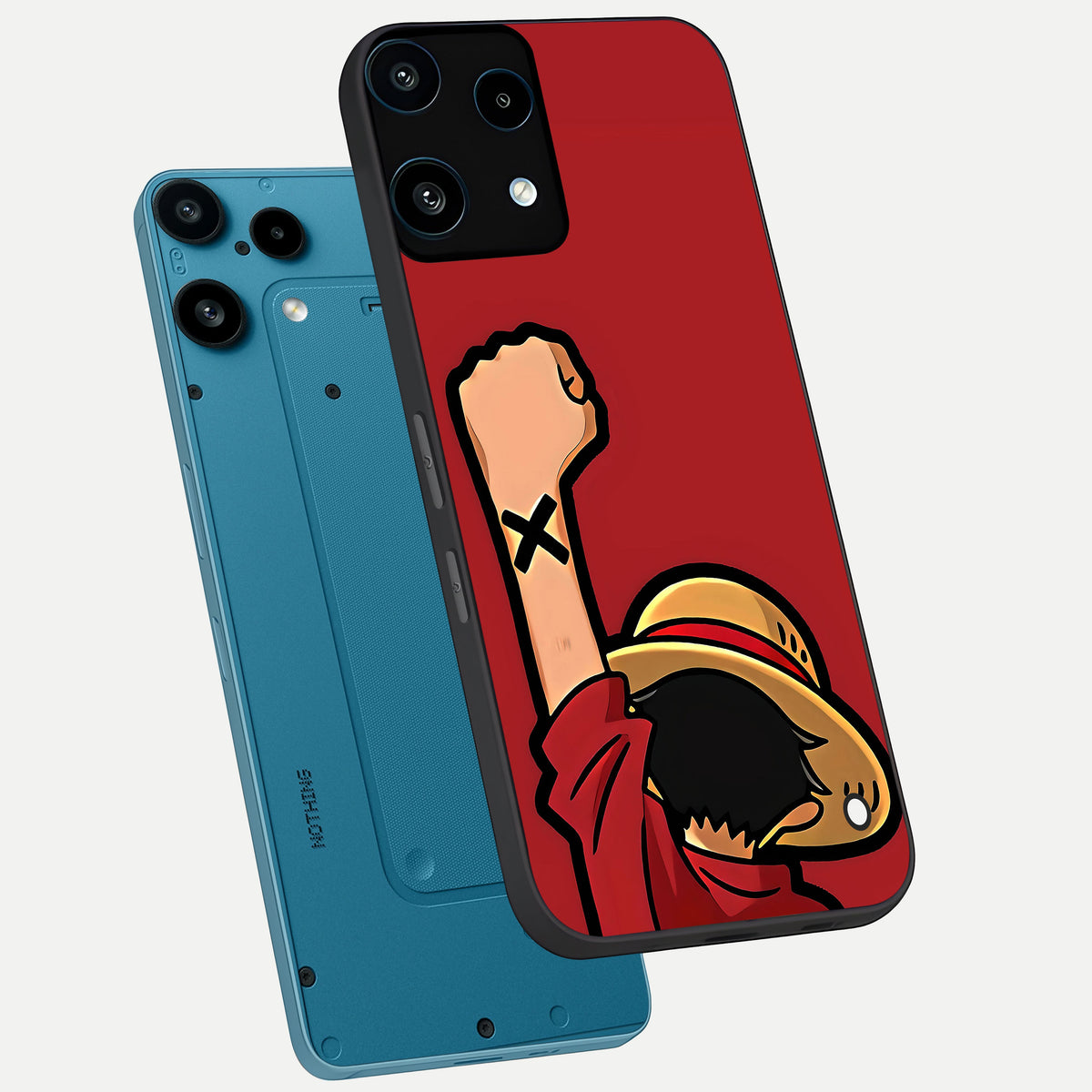  Luffy X Spirit phone case For Nothing Phone 3A Lite showing premium glass back cover with detailed artwork