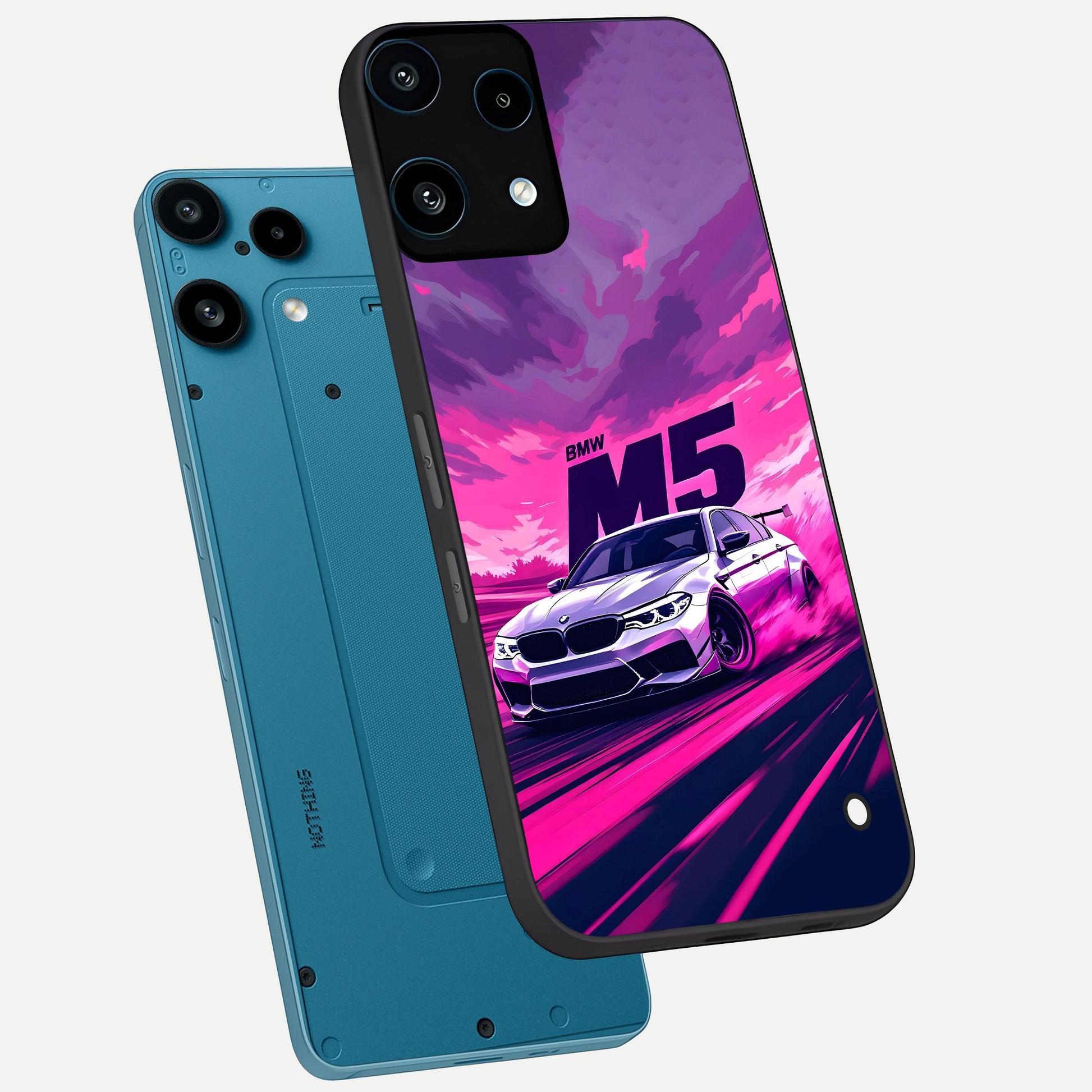  MS Neon Car phone case For Nothing Phone 3A Lite showing premium glass back cover with detailed artwork