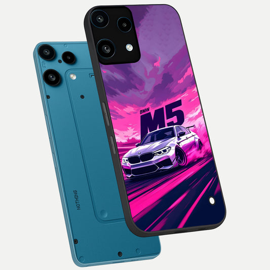 MS Neon Car phone case For Nothing Phone 3A Lite showing premium glass back cover with detailed artwork