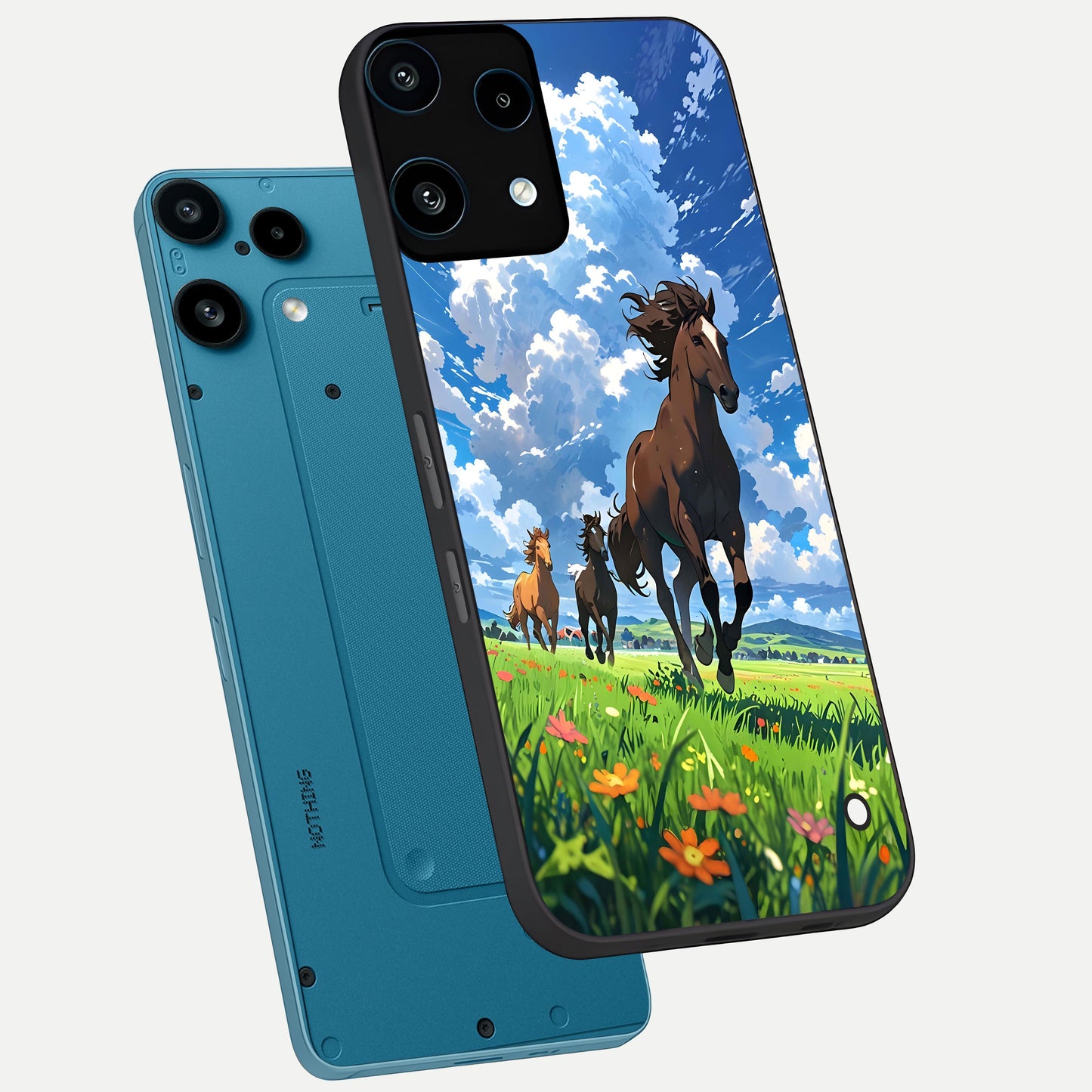  Majestic Horses Galloping phone case For Nothing Phone 3A Lite showing premium glass back cover with detailed artwork