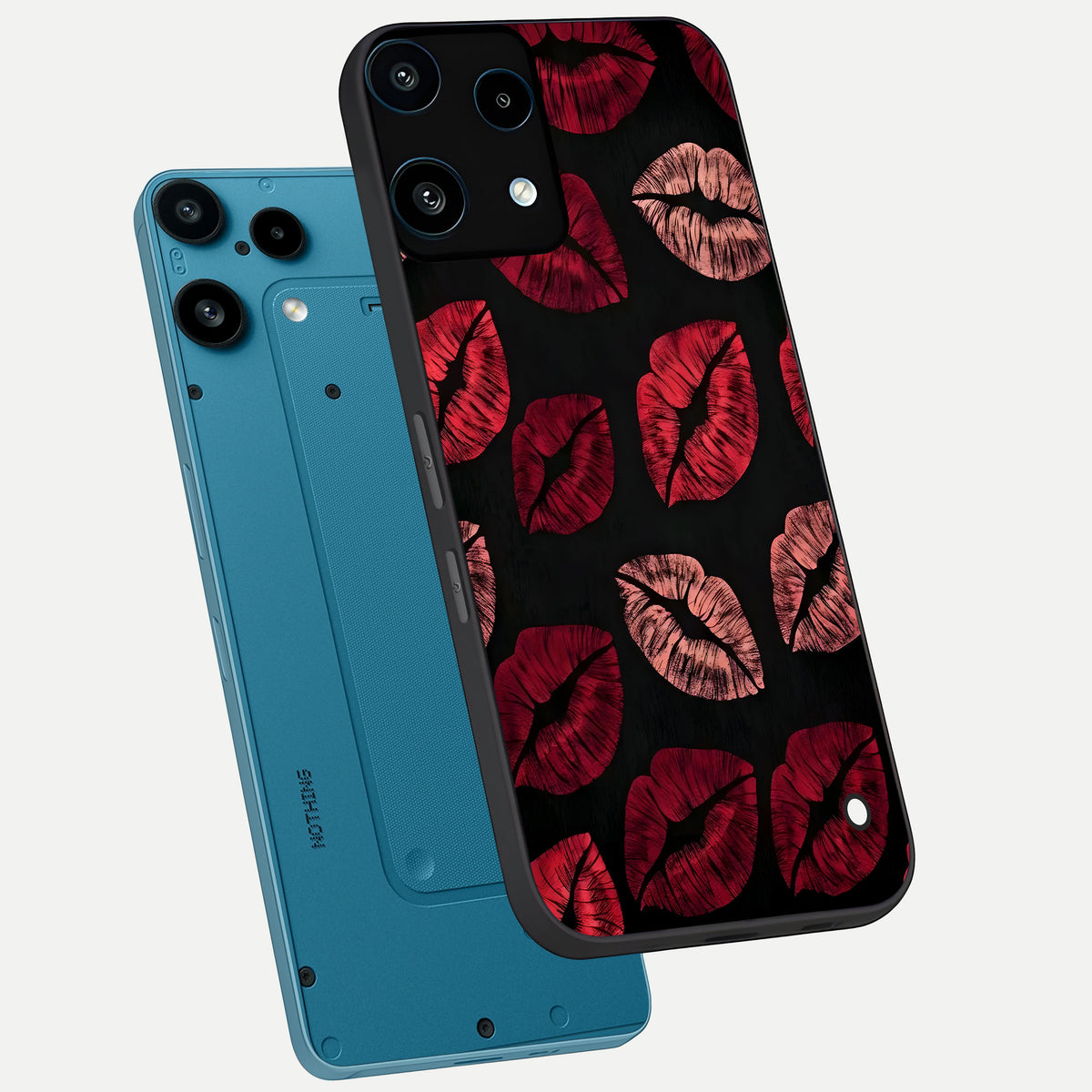  Midnight Kiss Love phone case For Nothing Phone 3A Lite showing premium glass back cover with detailed artwork