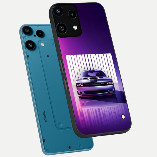  Midnight Muscle Ride phone case For Nothing Phone 3A Lite showing premium glass back cover with detailed artwork
