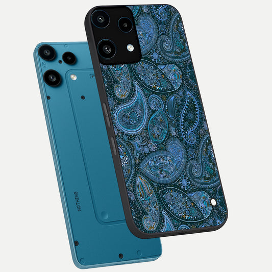  Midnight Paisley Glow phone case For Nothing Phone 3A Lite showing premium glass back cover with detailed artwork