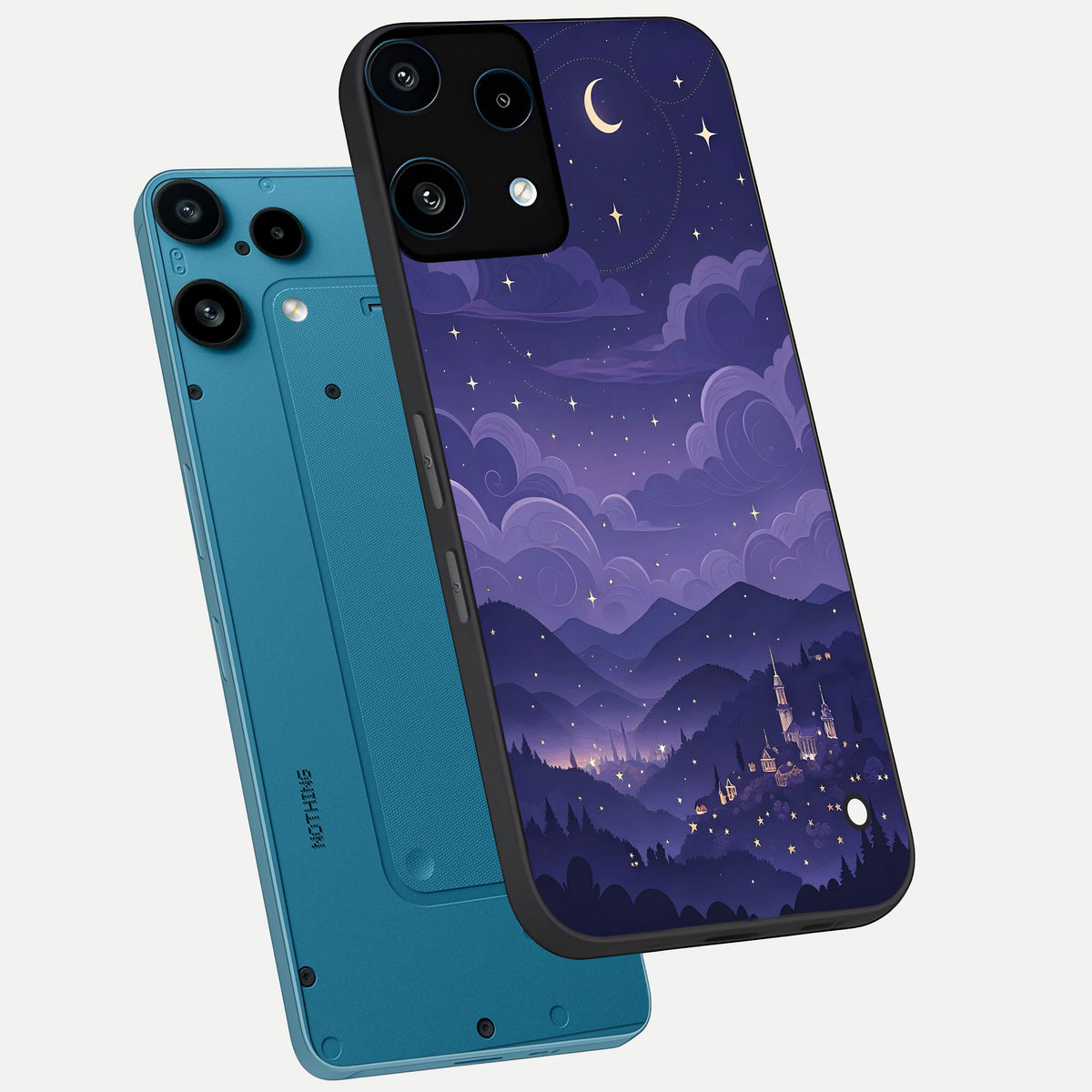  Minimal Night View phone case For Nothing Phone 3A Lite showing premium glass back cover with detailed artwork