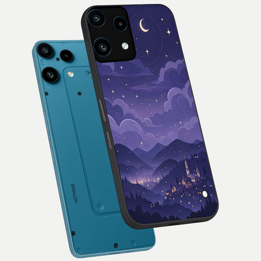  Minimal Night View phone case For Nothing Phone 3A Lite showing premium glass back cover with detailed artwork