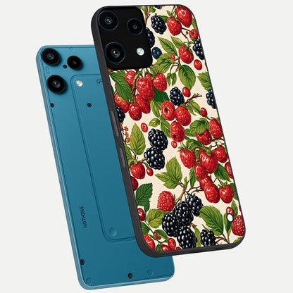  Mixed Berry Collage phone case For Nothing Phone 3A Lite showing premium glass back cover with detailed artwork