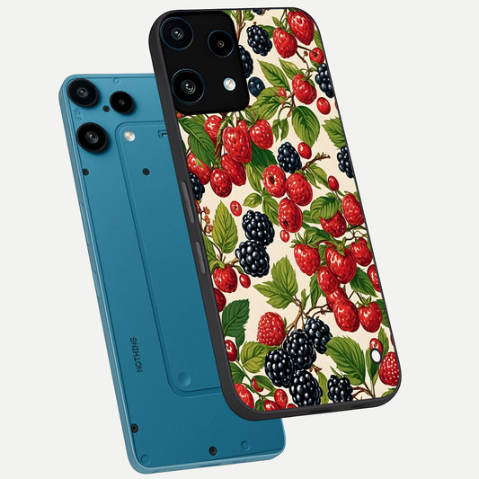  Mixed Berry Collage phone case For Nothing Phone 3A Lite showing premium glass back cover with detailed artwork