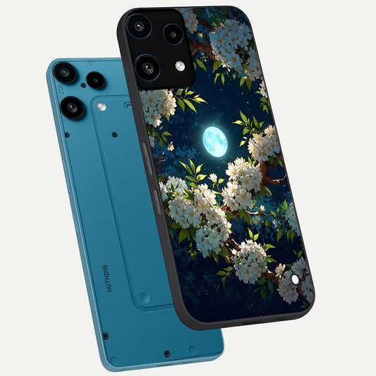  Moonlit Blossom Dream phone case For Nothing Phone 3A Lite showing premium glass back cover with detailed artwork