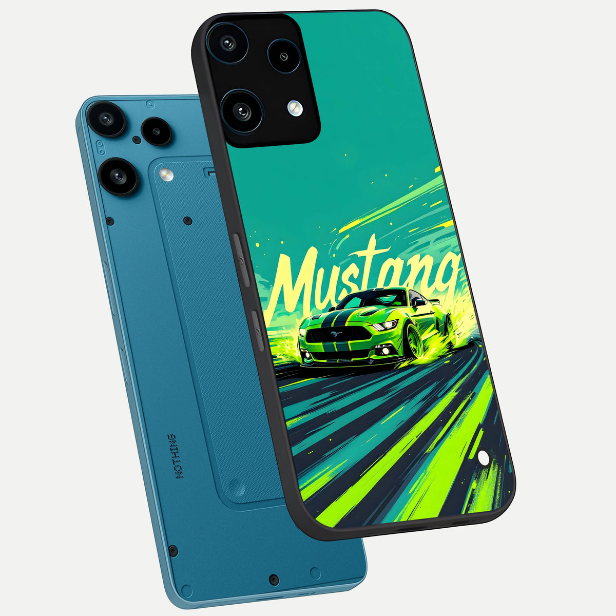  Mustang Bang phone case For Nothing Phone 3A Lite showing premium glass back cover with detailed artwork