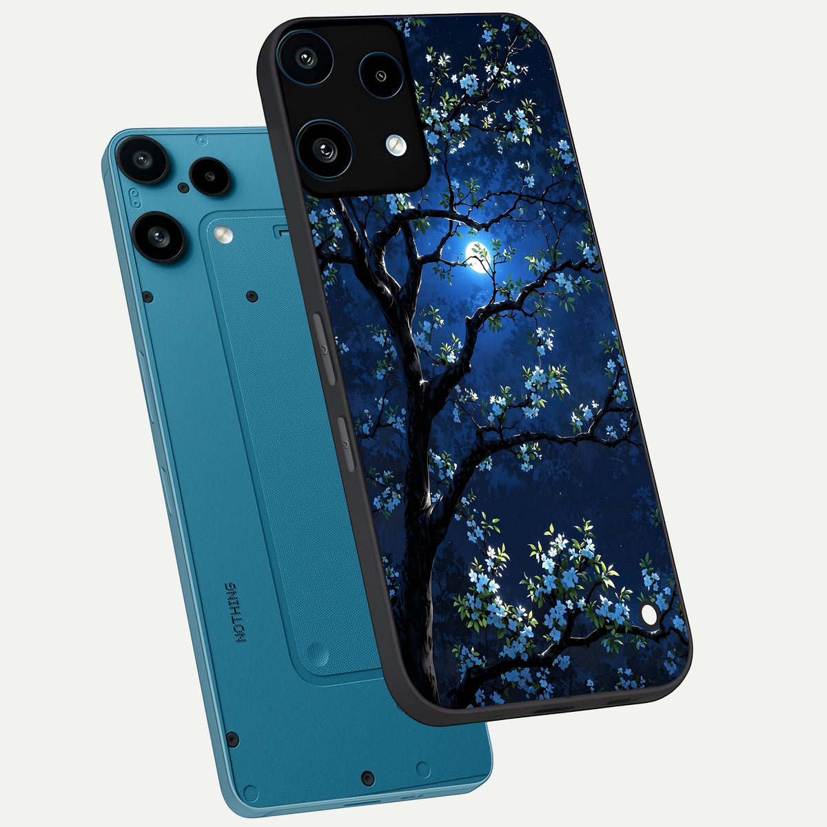  Mystic Floral Night phone case For Nothing Phone 3A Lite showing premium glass back cover with detailed artwork