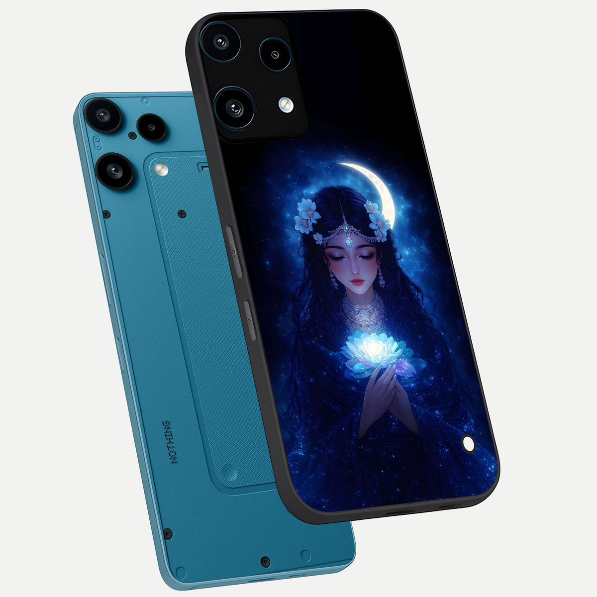  Mystic Moon Queen phone case For Nothing Phone 3A Lite showing premium glass back cover with detailed artwork
