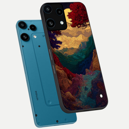  Mystic Valley Light phone case For Nothing Phone 3A Lite showing premium glass back cover with detailed artwork