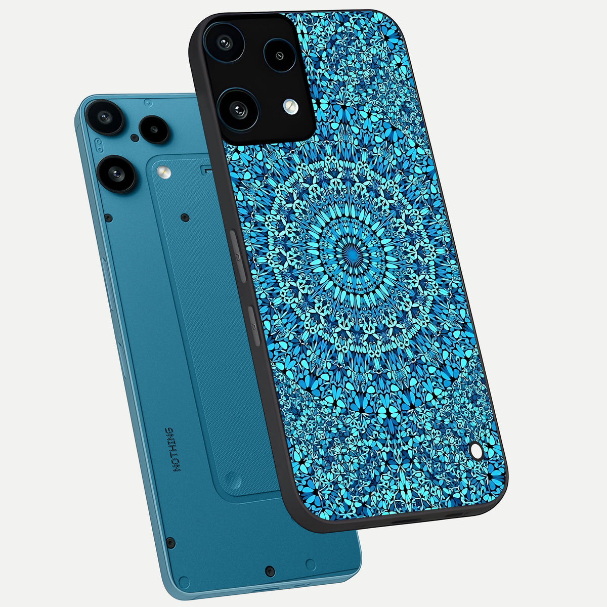  Ocean Bloom Mandala phone case For Nothing Phone 3A Lite showing premium glass back cover with detailed artwork