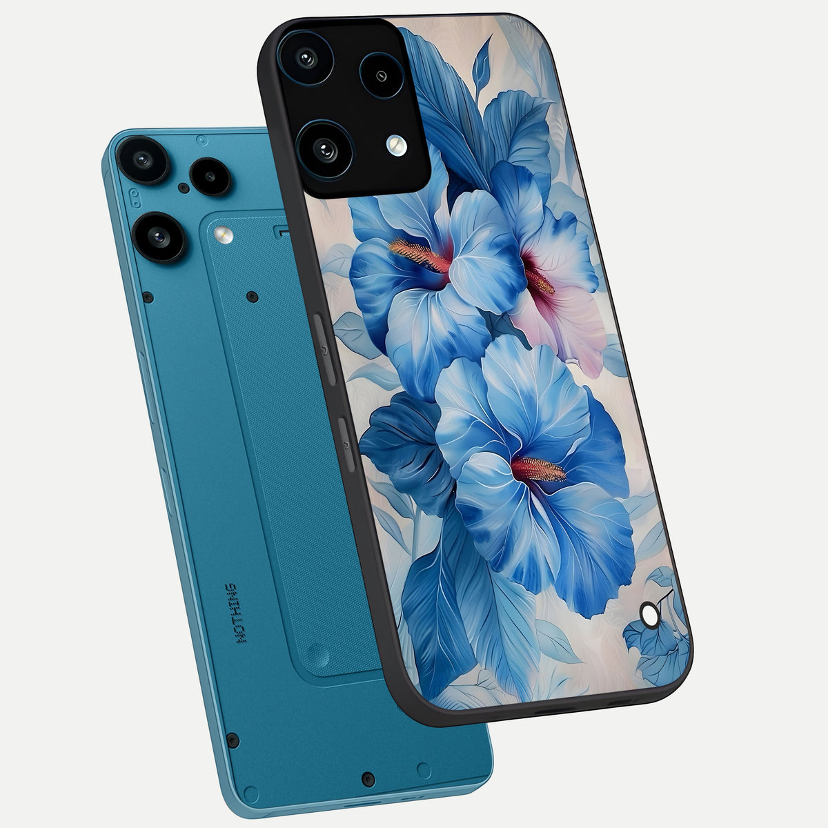 Ocean Hibiscus Grace phone case For Nothing Phone 3A Lite showing premium glass back cover with detailed artwork