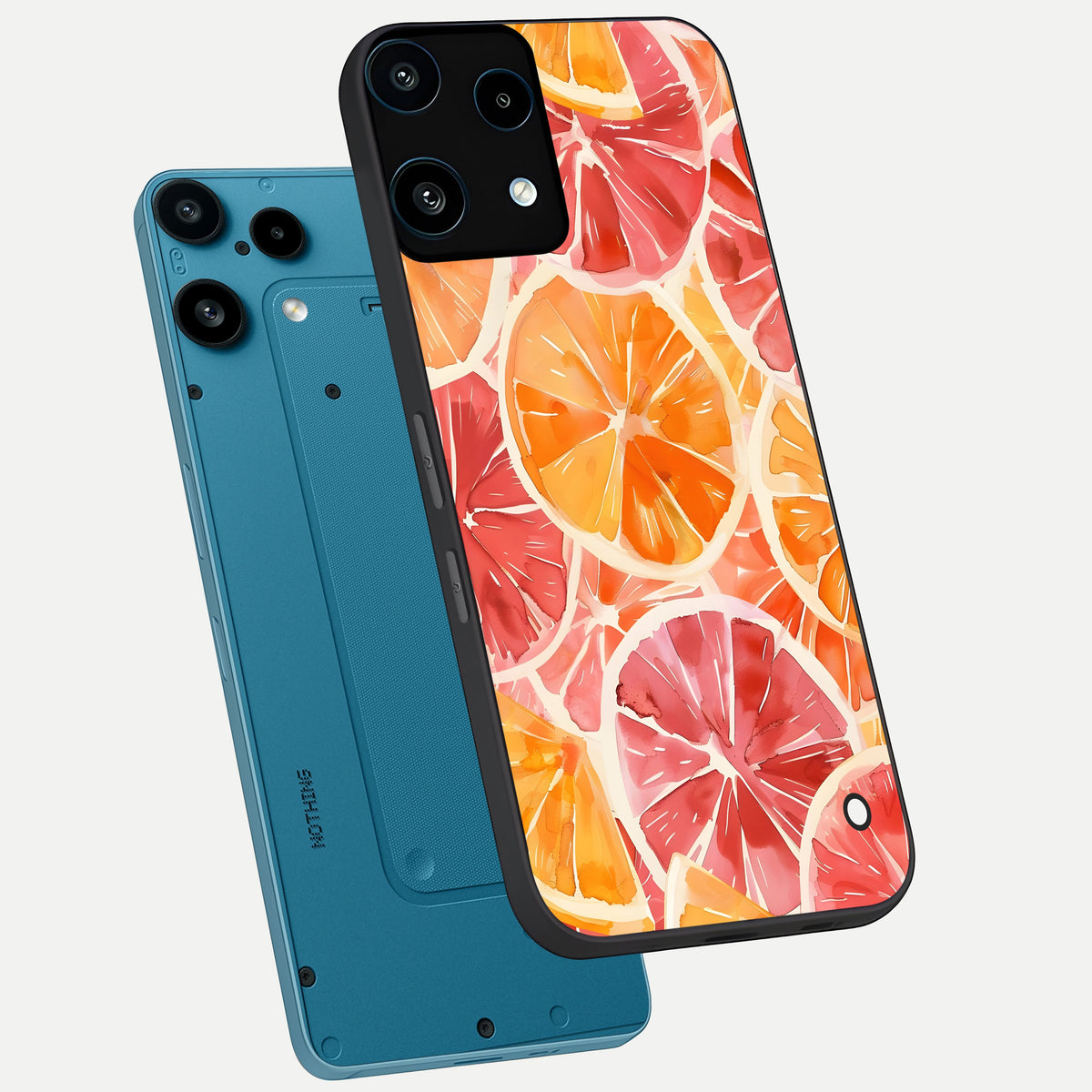  Orange Fruits Pattern phone case For Nothing Phone 3A Lite showing premium glass back cover with detailed artwork