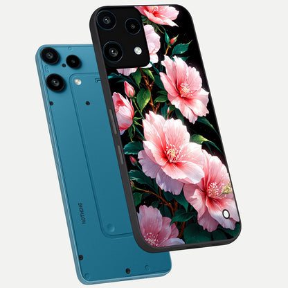  Peach Flower phone case For Nothing Phone 3A Lite showing premium glass back cover with detailed artwork