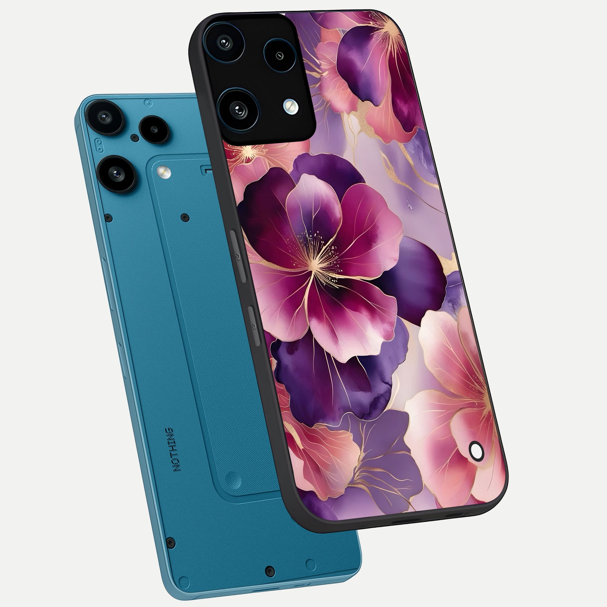  Pink Bouquet Florals phone case For Nothing Phone 3A Lite showing premium glass back cover with detailed artwork