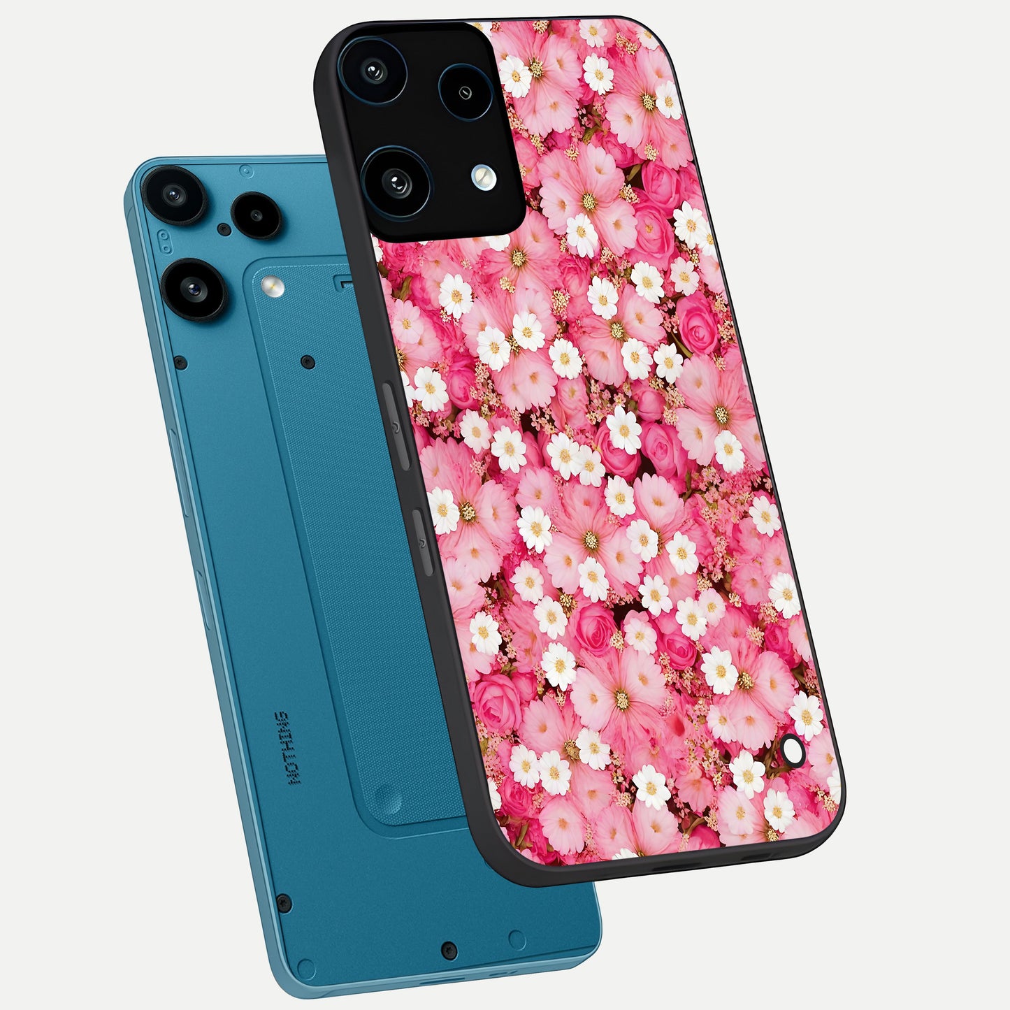  Pink Daisy Bliss phone case For Nothing Phone 3A Lite showing premium glass back cover with detailed artwork