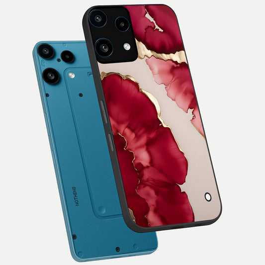  Pink And White Marble phone case For Nothing Phone 3A Lite showing premium glass back cover with detailed artwork